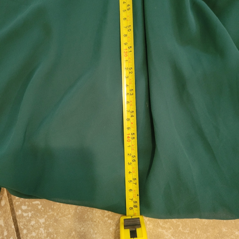 Lulu's Emerald Green Long Sleeve Wrap Gown Bohemian Bridesmaid Dress. Size XL - Picture 12 of 12